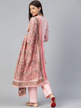 Women Pink Yoke Design Regular Gotta Patti Pure Cotton Kurta With Trousers Dupatta